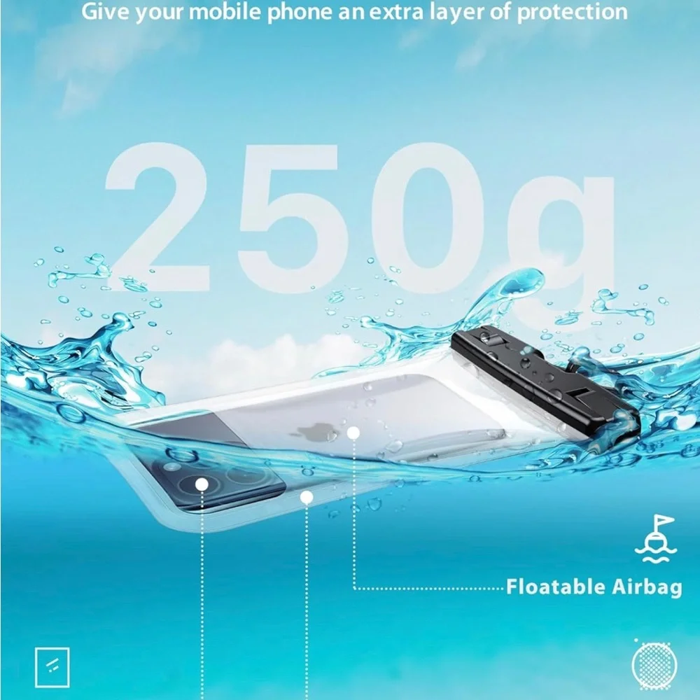 YOSH IPX8 Floating Waterproof Phone Pouch for phones up to 7.5